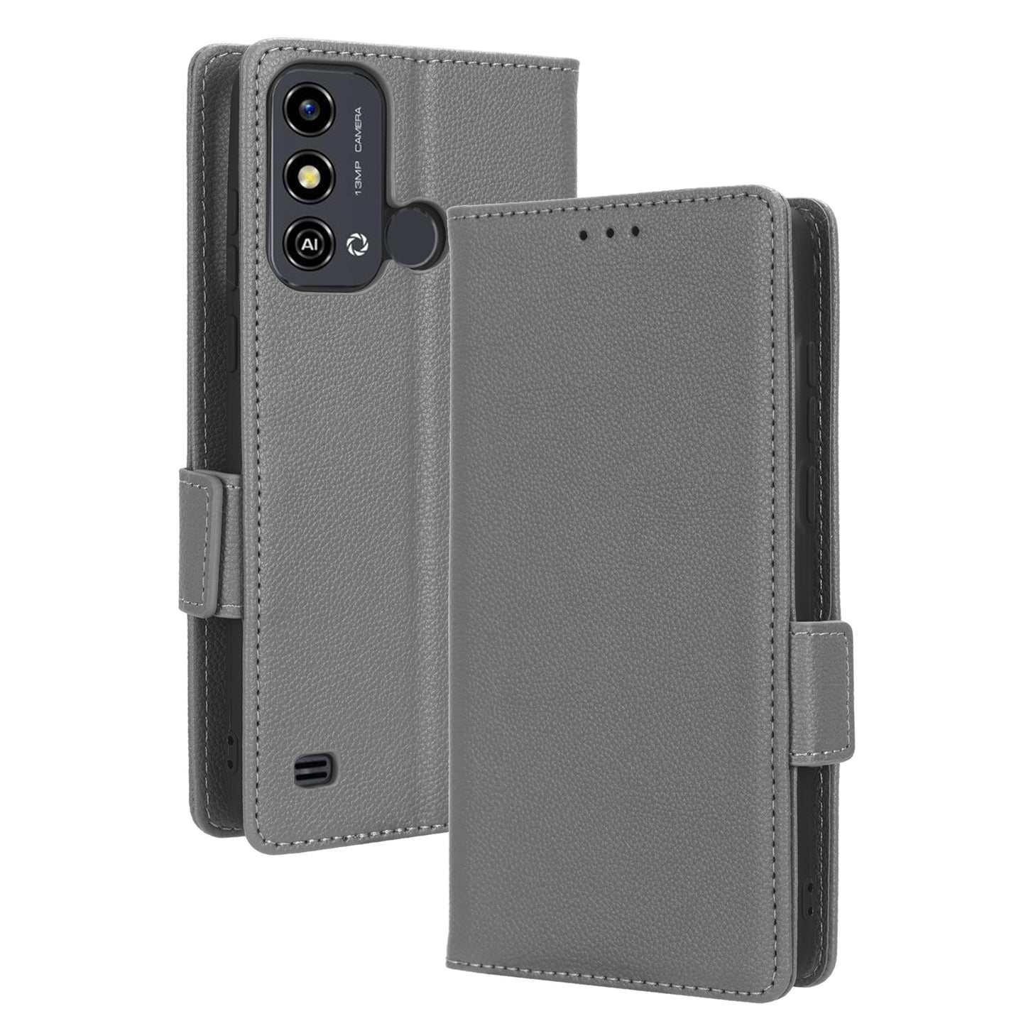 For ZTE Blade A53 / A53+ Litchi Texture Magnetic Closure Phone Case Wallet Stand PU Leather Cover