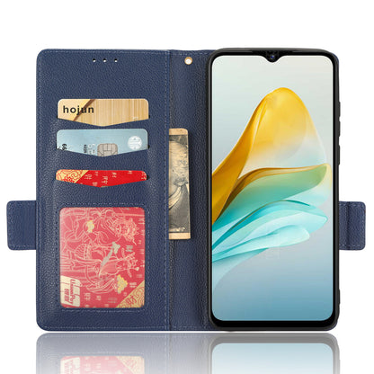 For ZTE Blade A53 / A53+ Litchi Texture Magnetic Closure Phone Case Wallet Stand PU Leather Cover
