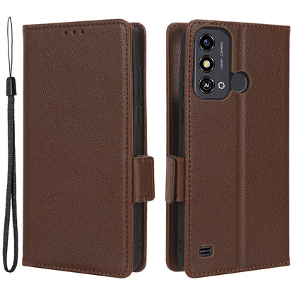For ZTE Blade A53 / A53+ Litchi Texture Magnetic Closure Phone Case Wallet Stand PU Leather Cover