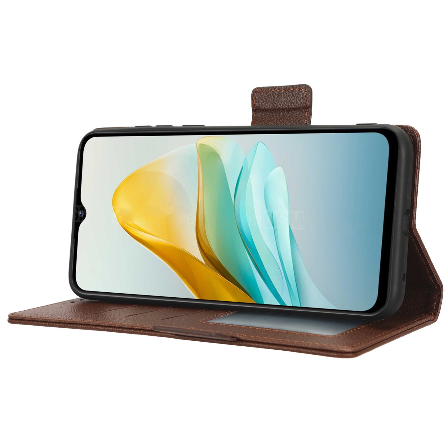 For ZTE Blade A53 / A53+ Litchi Texture Magnetic Closure Phone Case Wallet Stand PU Leather Cover