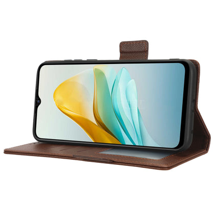 For ZTE Blade A53 / A53+ Litchi Texture Magnetic Closure Phone Case Wallet Stand PU Leather Cover