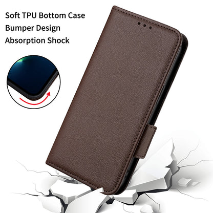 For ZTE Blade A53 / A53+ Litchi Texture Magnetic Closure Phone Case Wallet Stand PU Leather Cover