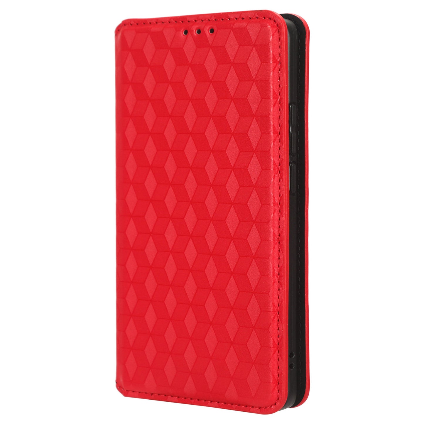 For Motorola Edge 40 5G Phone Cover Rhombus Imprinted Shell PU Leather Stand Fall Proof Case