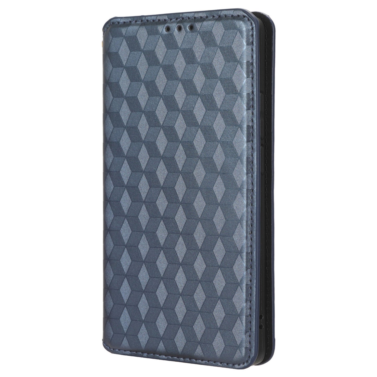 For Motorola Edge 40 5G Phone Cover Rhombus Imprinted Shell PU Leather Stand Fall Proof Case