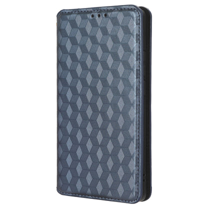For Motorola Edge 40 5G Phone Cover Rhombus Imprinted Shell PU Leather Stand Fall Proof Case