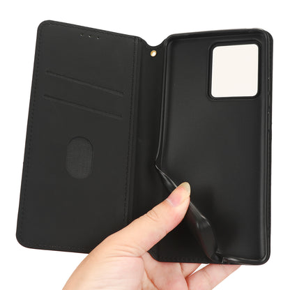 For Motorola Edge 40 5G Phone Cover Rhombus Imprinted Shell PU Leather Stand Fall Proof Case