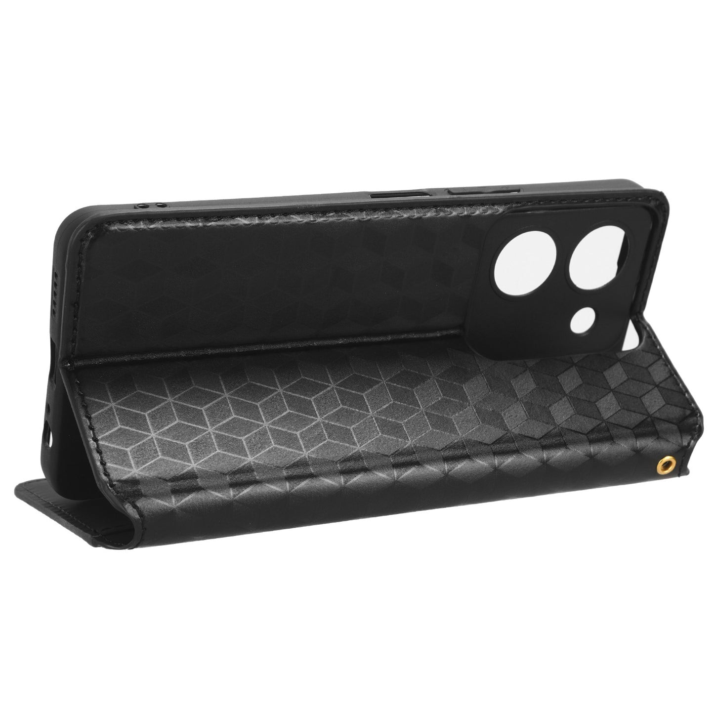 For vivo Y36 4G / Y36 5G / Y78 (China) 5G PU Leather Rhombus Imprinted Shell Stand Case Phone Cover