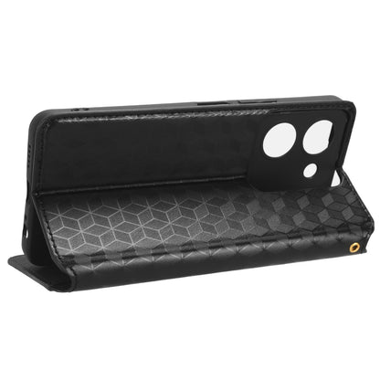 For vivo Y36 4G / Y36 5G / Y78 (China) 5G PU Leather Rhombus Imprinted Shell Stand Case Phone Cover