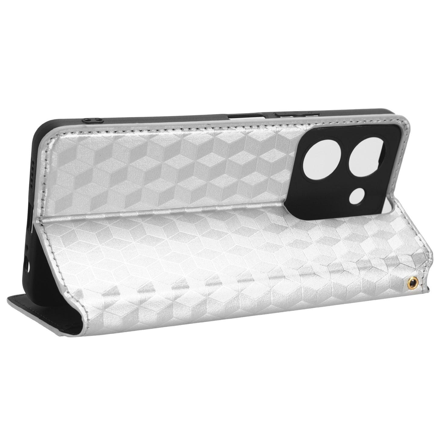 For vivo Y36 4G / Y36 5G / Y78 (China) 5G PU Leather Rhombus Imprinted Shell Stand Case Phone Cover