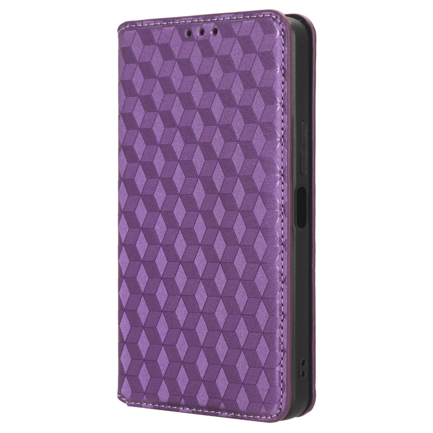 For vivo Y36 4G / Y36 5G / Y78 (China) 5G PU Leather Rhombus Imprinted Shell Stand Case Phone Cover