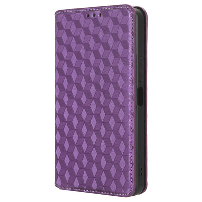 For vivo Y36 4G / Y36 5G / Y78 (China) 5G PU Leather Rhombus Imprinted Shell Stand Case Phone Cover
