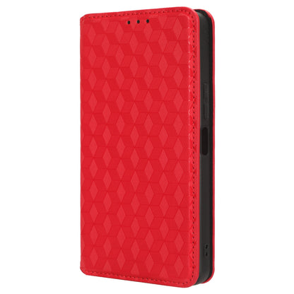 For vivo Y36 4G / Y36 5G / Y78 (China) 5G PU Leather Rhombus Imprinted Shell Stand Case Phone Cover