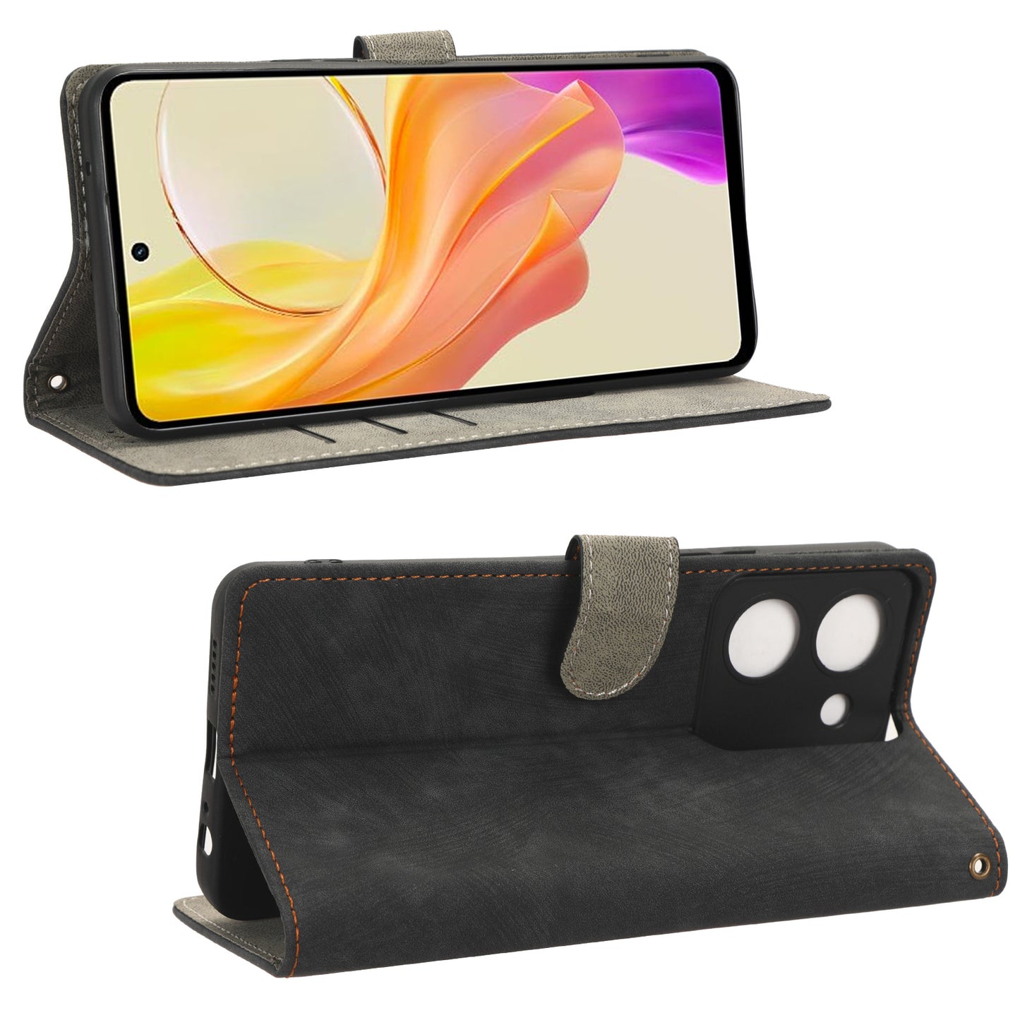 Cellphone Cover for vivo Y36 4G / Y36 5G / Y78 (China) 5G RFID Blocking Wallet PU Leather Stand Case with Strap