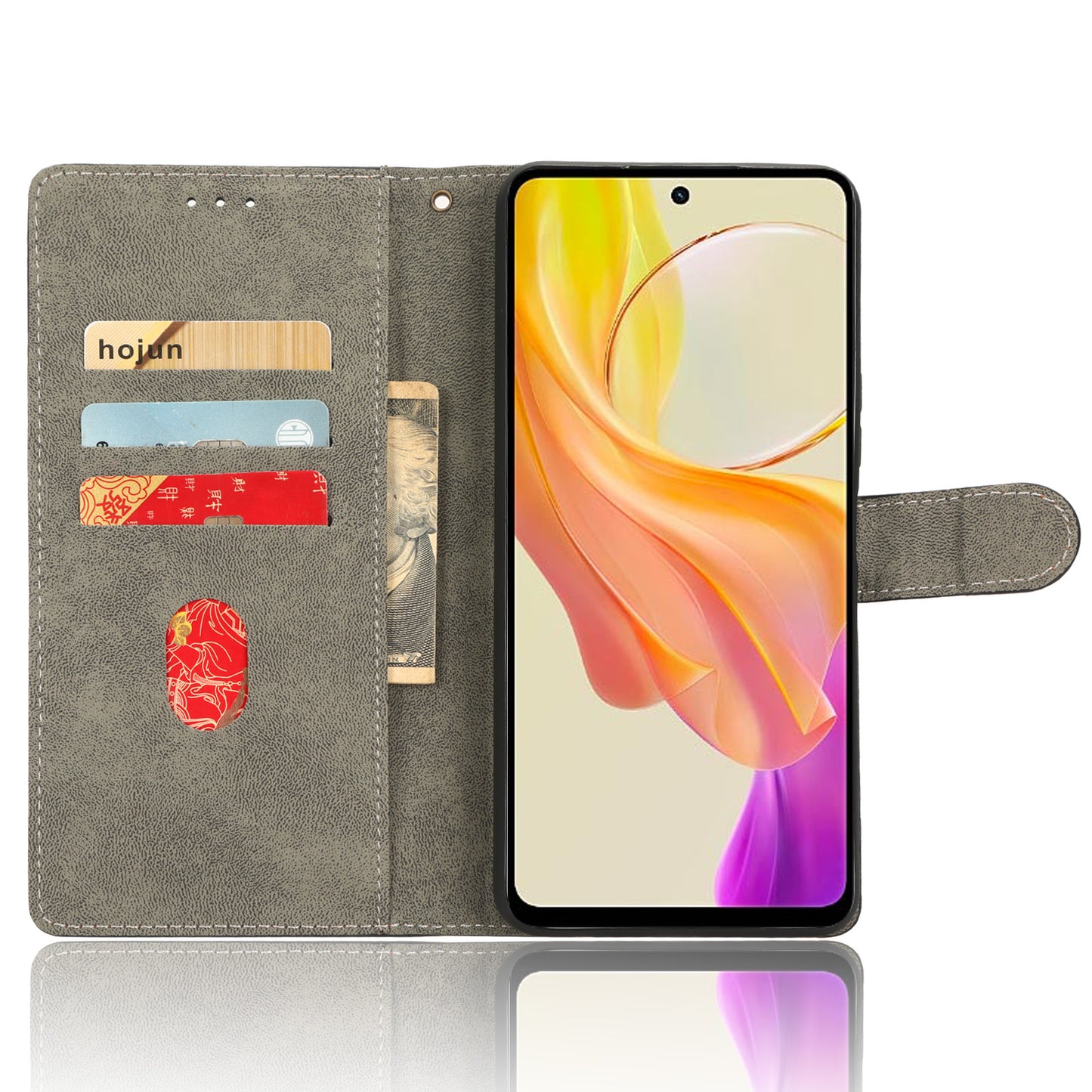 Cellphone Cover for vivo Y36 4G / Y36 5G / Y78 (China) 5G RFID Blocking Wallet PU Leather Stand Case with Strap