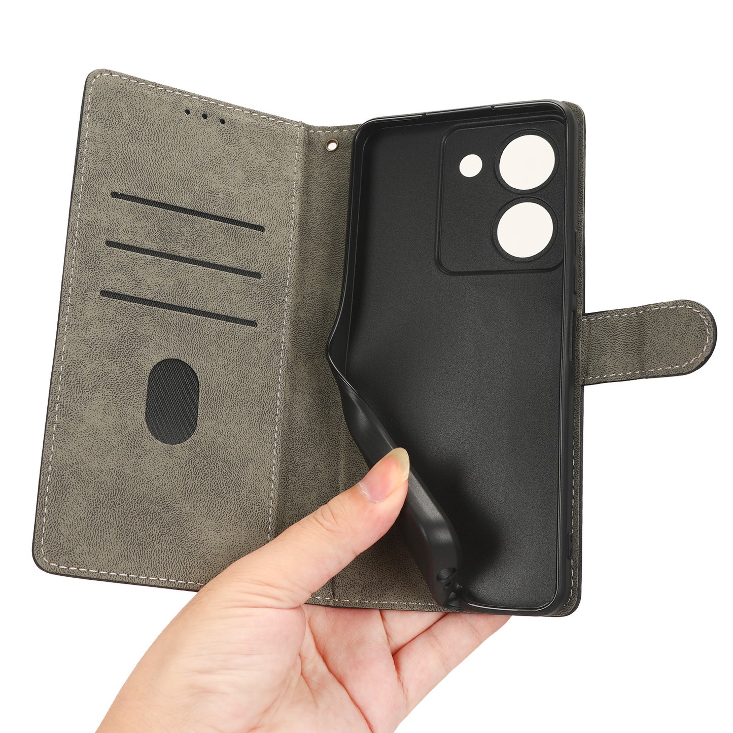 Cellphone Cover for vivo Y36 4G / Y36 5G / Y78 (China) 5G RFID Blocking Wallet PU Leather Stand Case with Strap