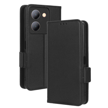 For vivo Y36 4G / Y36 5G / Y78 (China) 5G PU Leather Litchi Texture Phone Wallet Stand Case Anti-drop Cover