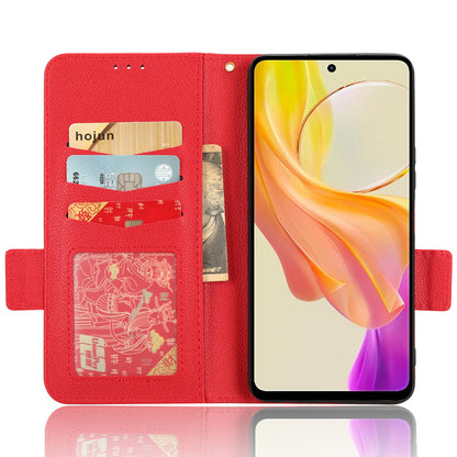 For vivo Y36 4G / Y36 5G / Y78 (China) 5G PU Leather Litchi Texture Phone Wallet Stand Case Anti-drop Cover