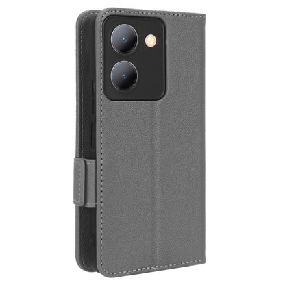 For vivo Y36 4G / Y36 5G / Y78 (China) 5G PU Leather Litchi Texture Phone Wallet Stand Case Anti-drop Cover