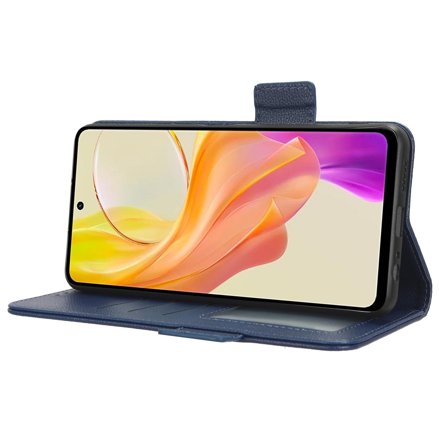 For vivo Y36 4G / Y36 5G / Y78 (China) 5G PU Leather Litchi Texture Phone Wallet Stand Case Anti-drop Cover