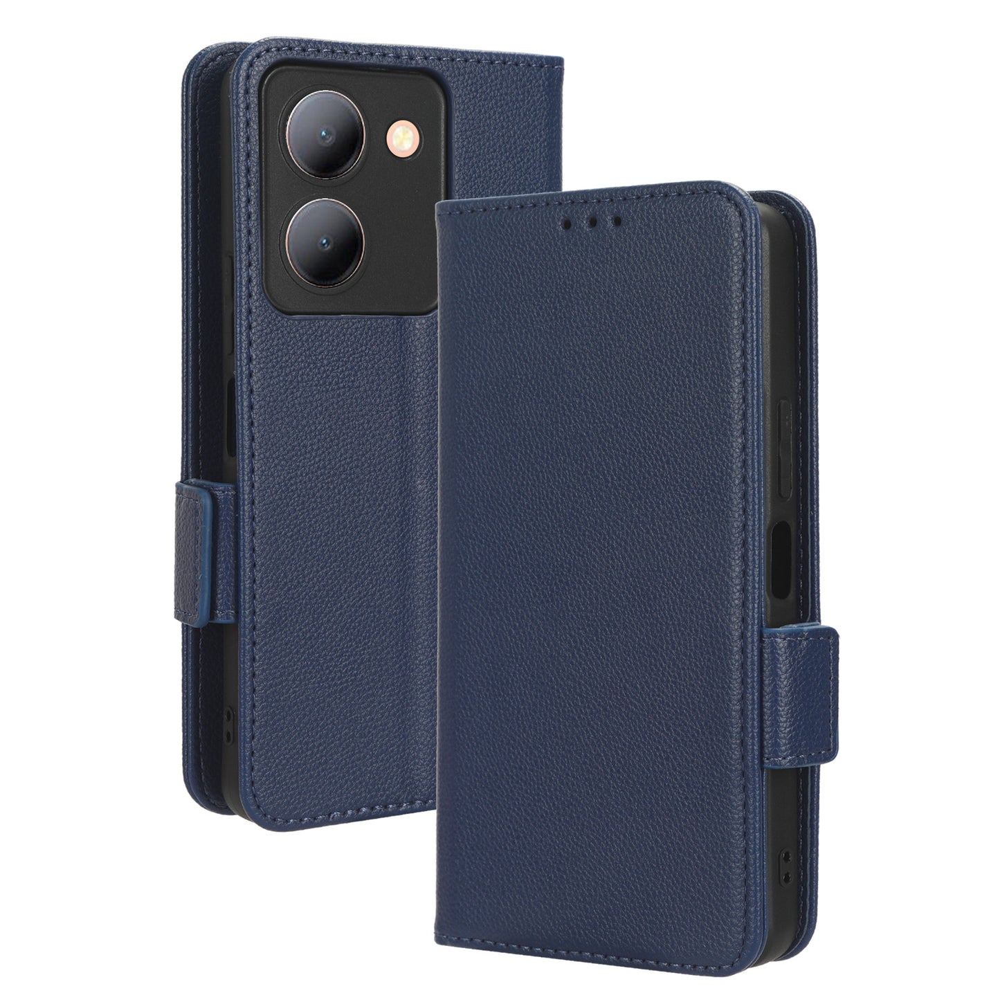 For vivo Y36 4G / Y36 5G / Y78 (China) 5G PU Leather Litchi Texture Phone Wallet Stand Case Anti-drop Cover