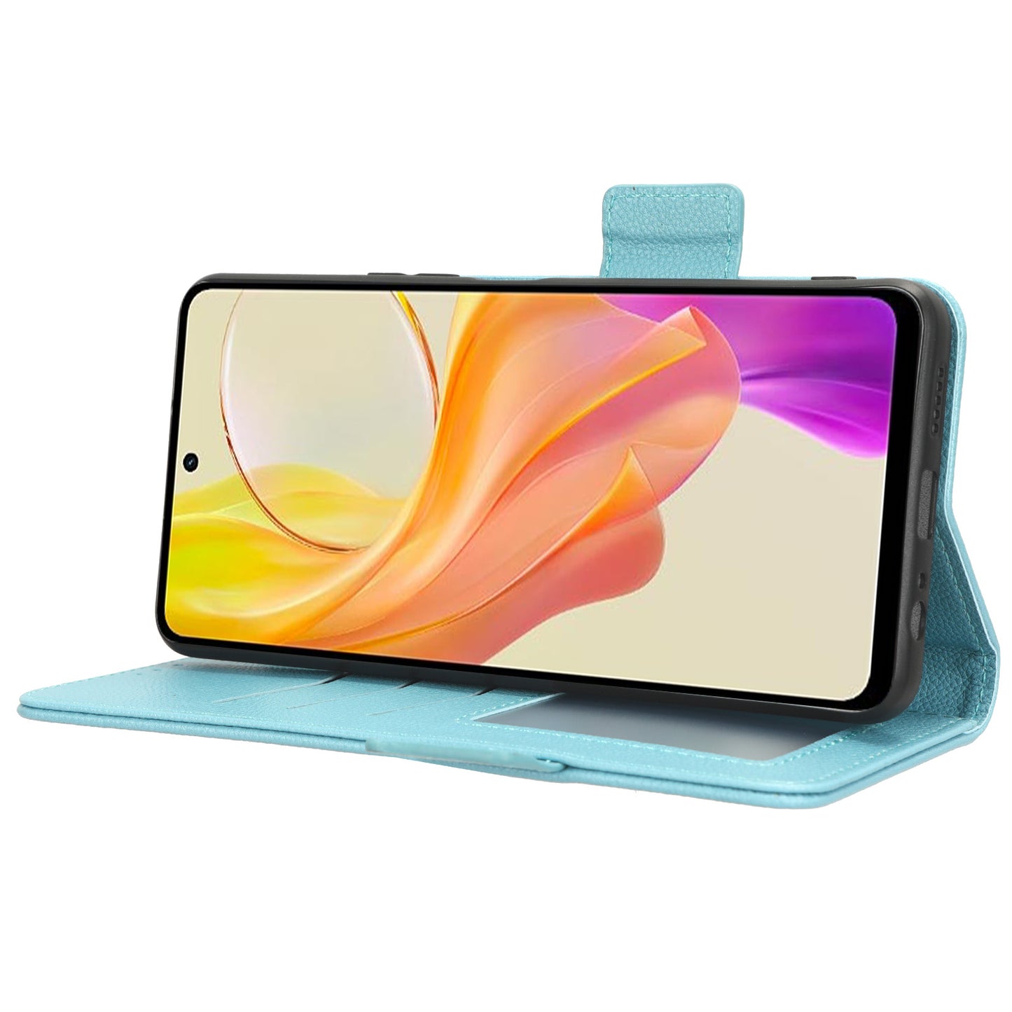 For vivo Y36 4G / Y36 5G / Y78 (China) 5G PU Leather Litchi Texture Phone Wallet Stand Case Anti-drop Cover