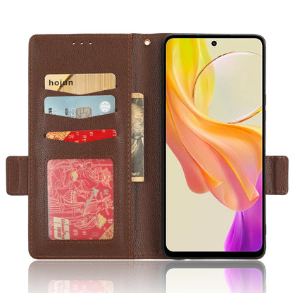 For vivo Y36 4G / Y36 5G / Y78 (China) 5G PU Leather Litchi Texture Phone Wallet Stand Case Anti-drop Cover