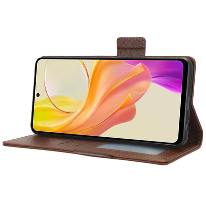 For vivo Y36 4G / Y36 5G / Y78 (China) 5G PU Leather Litchi Texture Phone Wallet Stand Case Anti-drop Cover