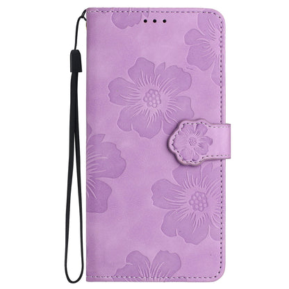 For iPhone 13 6.1 inch Wallet Cover PU Leather Flip Stand Phone Shell Imprinted Flower Pattern Phone Case