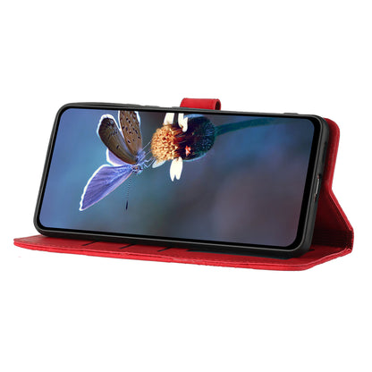 For iPhone 14 Cell Phone Case PU Leather Imprinted Flower Pattern Stand Wallet Cover with Strap