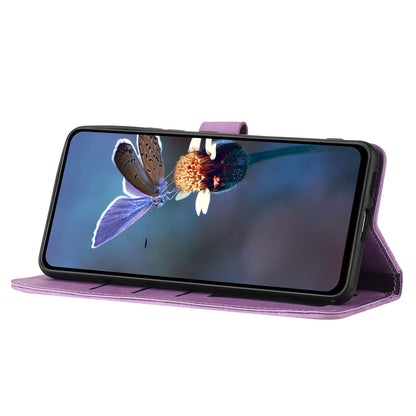 For iPhone 14 Plus PU Leather Phone Shell Wallet Cover Imprinted Flower Pattern Flip Stand Case