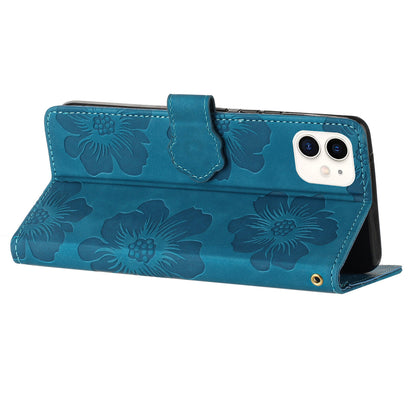 For iPhone 11 Cell Phone Case Flowers Imprinted PU Leather Stand Wallet Cover
