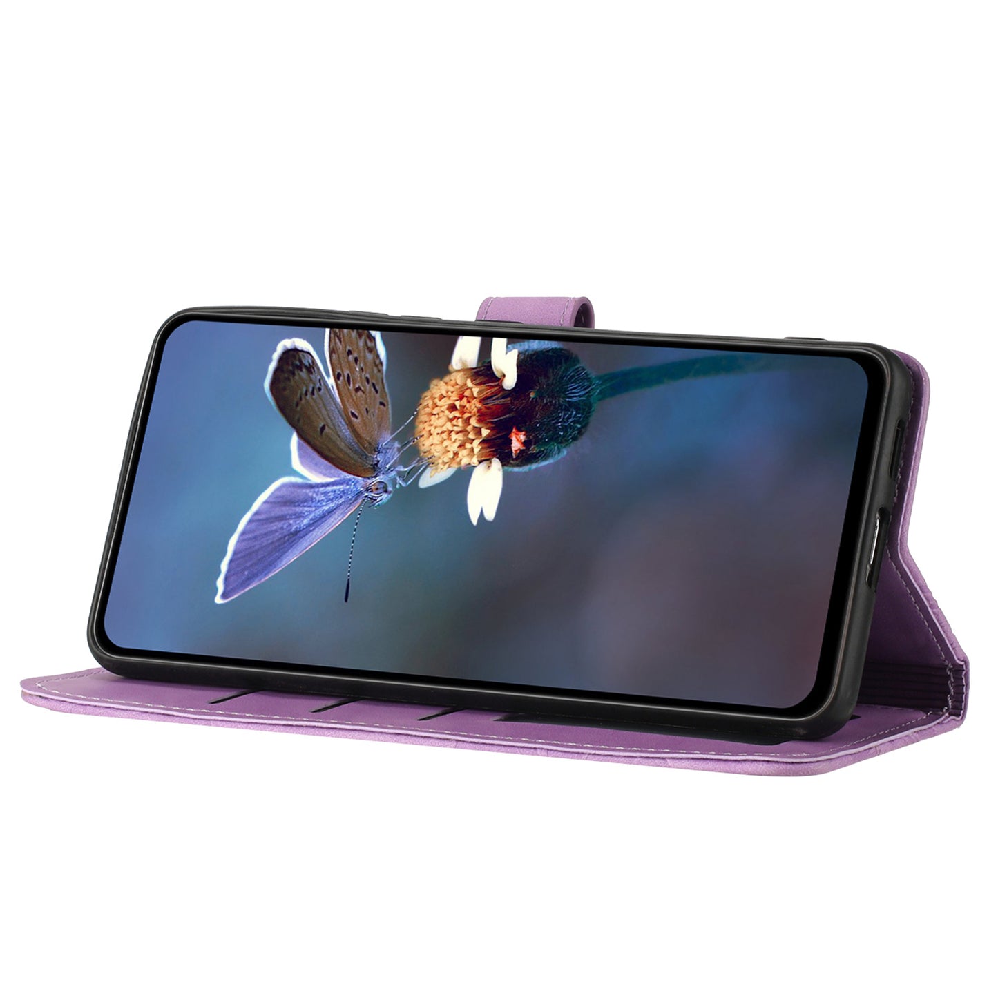 For iPhone 11 Cell Phone Case Flowers Imprinted PU Leather Stand Wallet Cover