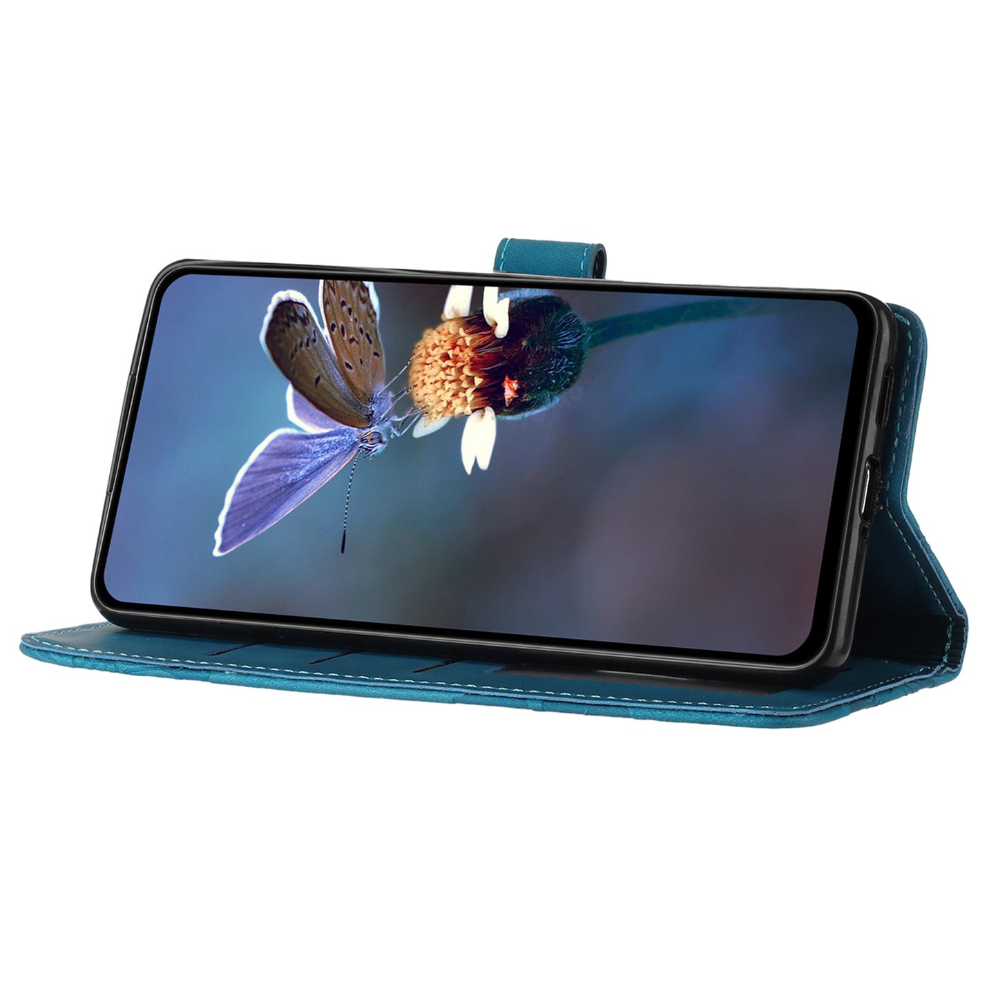 For iPhone 12 Pro Max 6.7 inch Flowers Imprint Phone Case PU Leather Wallet Cover with Stand