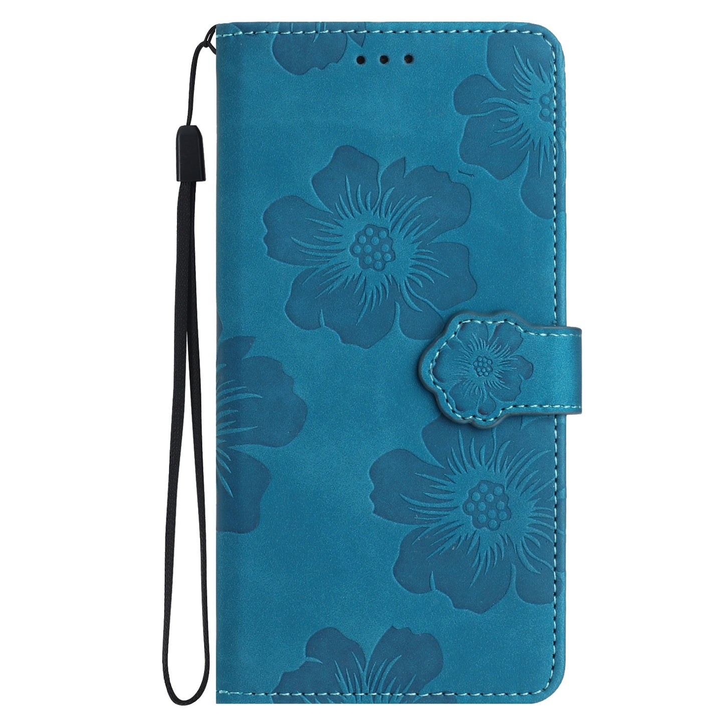 For iPhone 12 Pro Max 6.7 inch Flowers Imprint Phone Case PU Leather Wallet Cover with Stand