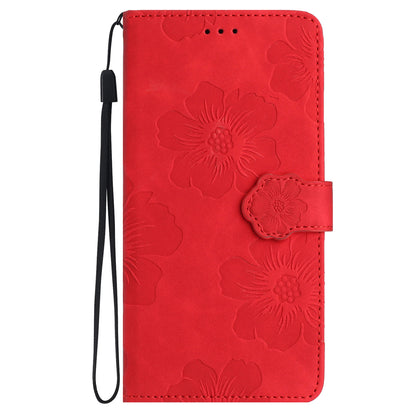 For iPhone 12 Pro Max 6.7 inch Flowers Imprint Phone Case PU Leather Wallet Cover with Stand