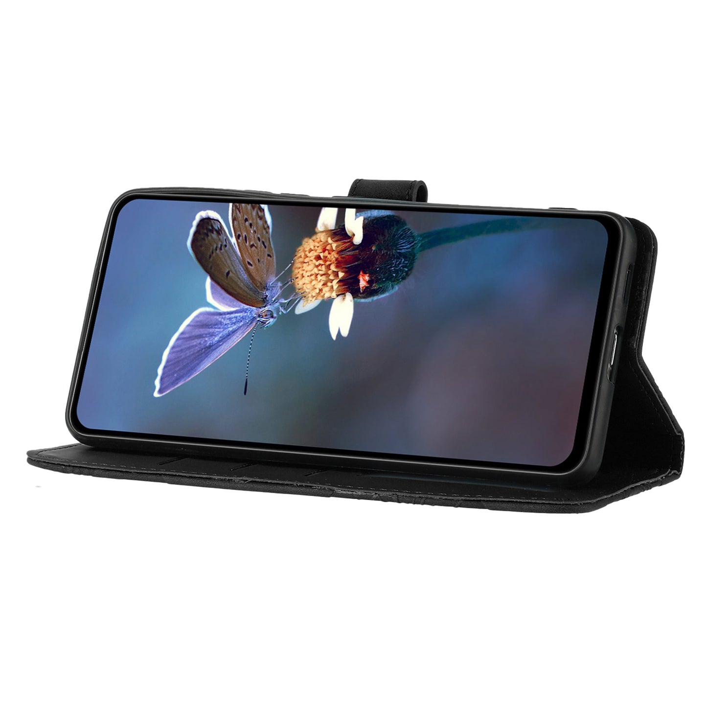 For iPhone 12 Pro Max 6.7 inch Flowers Imprint Phone Case PU Leather Wallet Cover with Stand