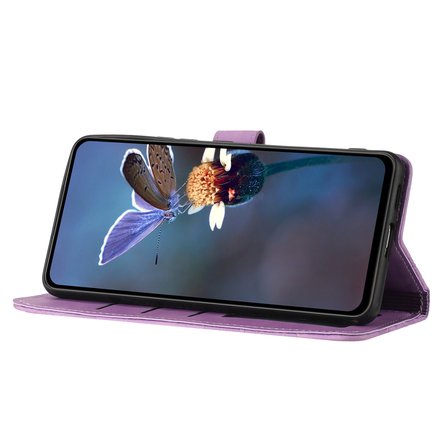 For iPhone 11 Pro Flowers Imprint Flip Stand Phone Case PU Leather Wallet Shockproof Cover