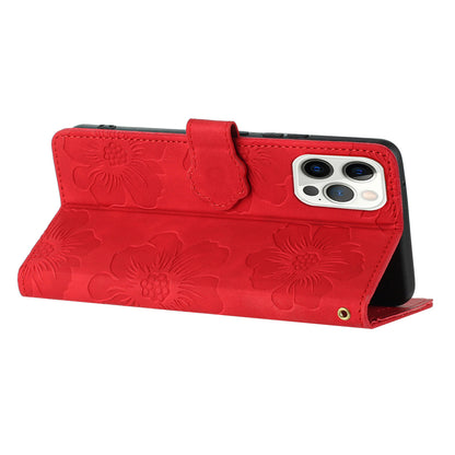 For iPhone 13 Pro 6.1 inch PU Leather Flip Stand Cover Flowers Imprinted Phone Case with Wallet