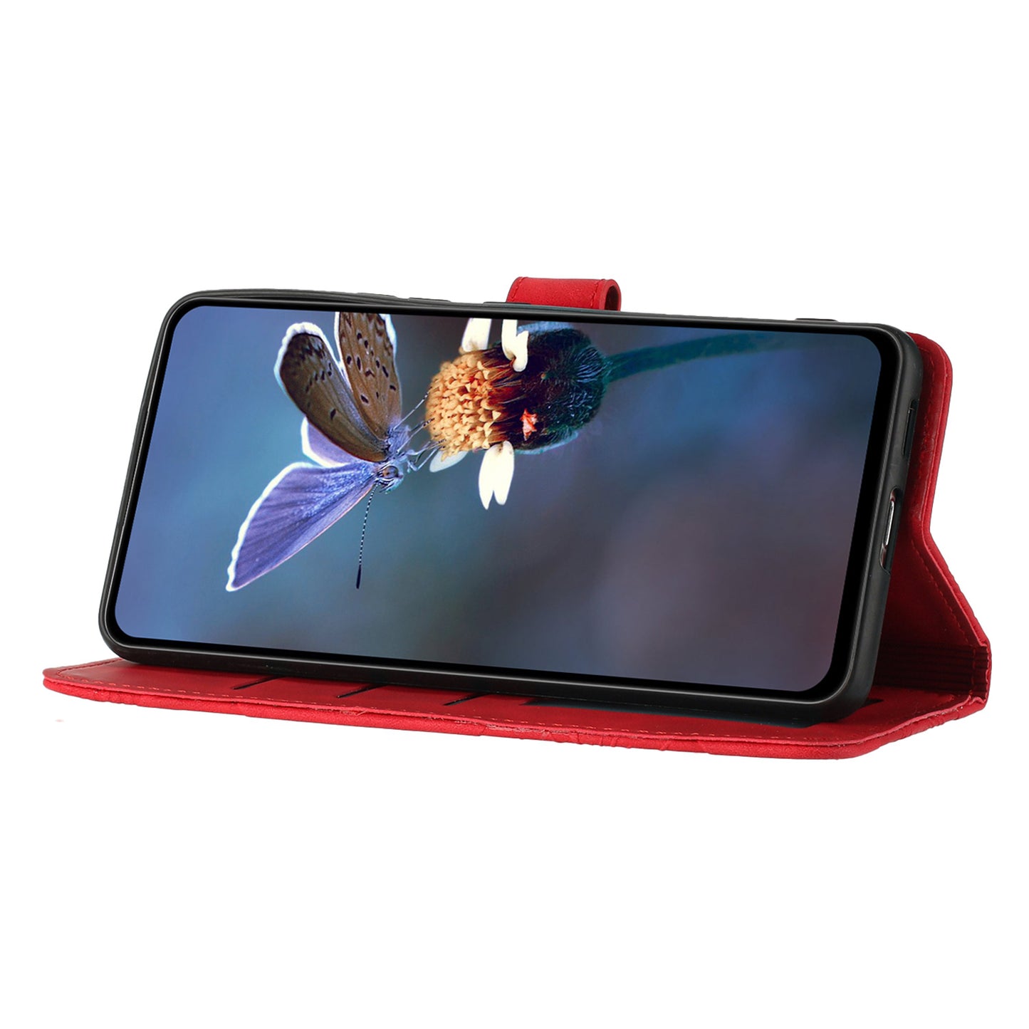 For Google Pixel 6a Slim-fit Phone Cover Stand Phone Shell Imprinted Flower Pattern Leather Case