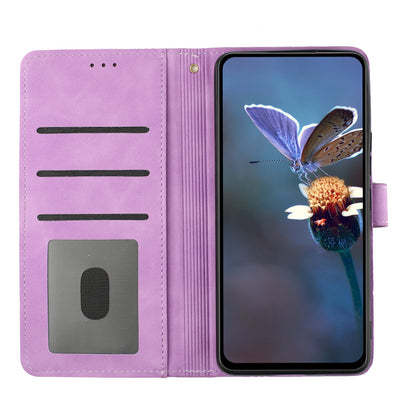 For Samsung Galaxy A34 5G Shockproof Phone Shell PU Leather Cover Wallet Imprinted Flower Pattern Case