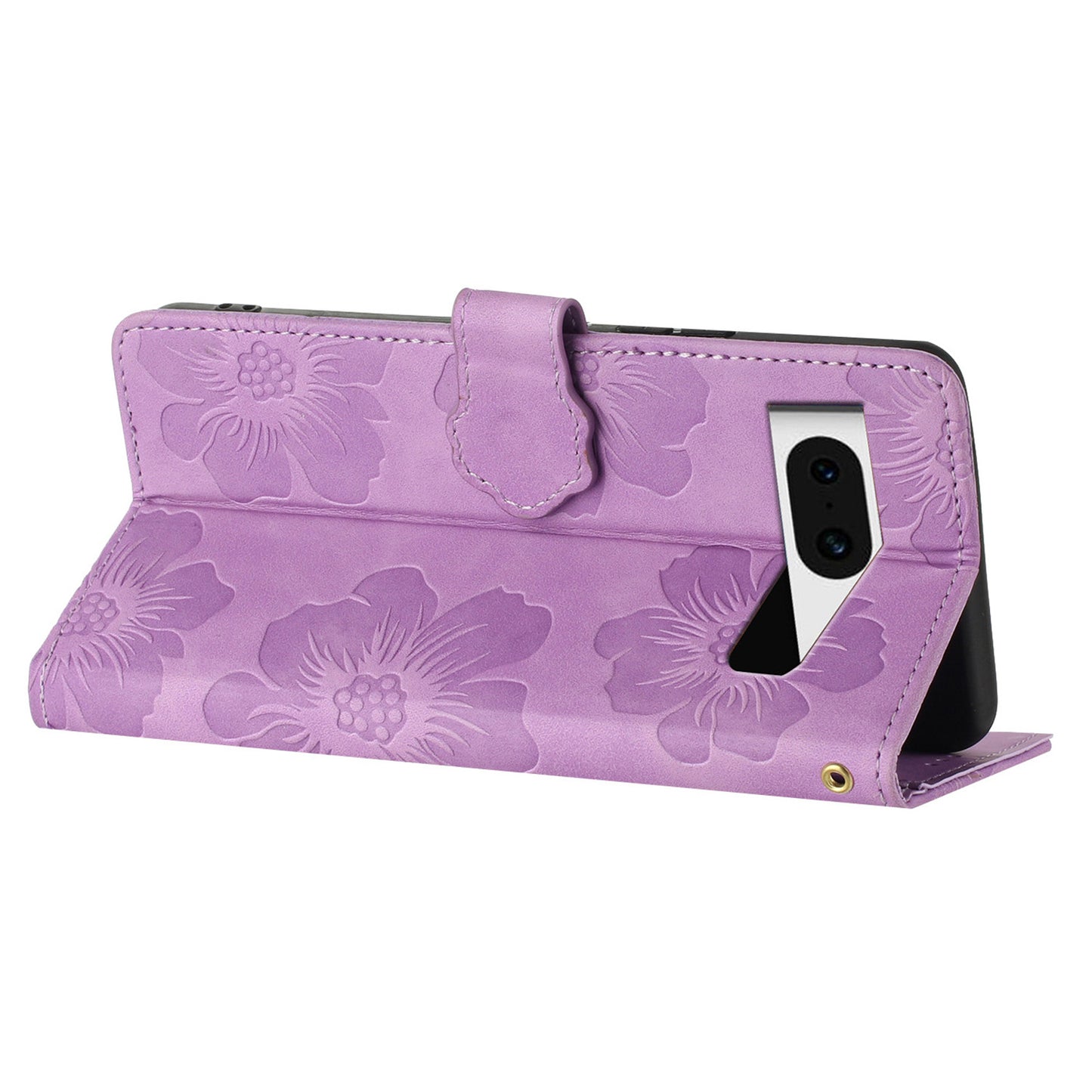 For Google Pixel 8 Flowers Imprint Leather Shell Flip Wallet Cover Phone Case with Stand