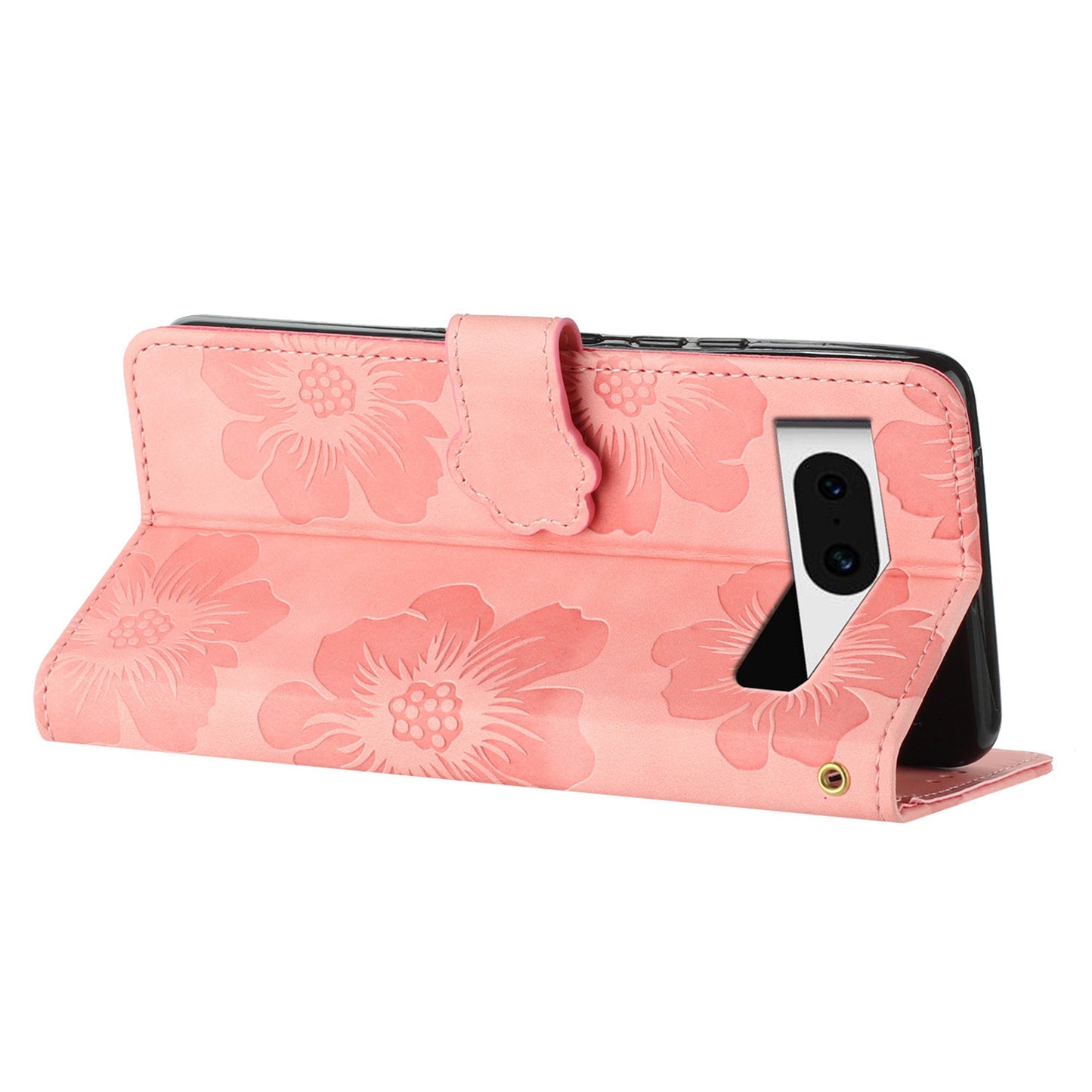 For Google Pixel 8 Flowers Imprint Leather Shell Flip Wallet Cover Phone Case with Stand