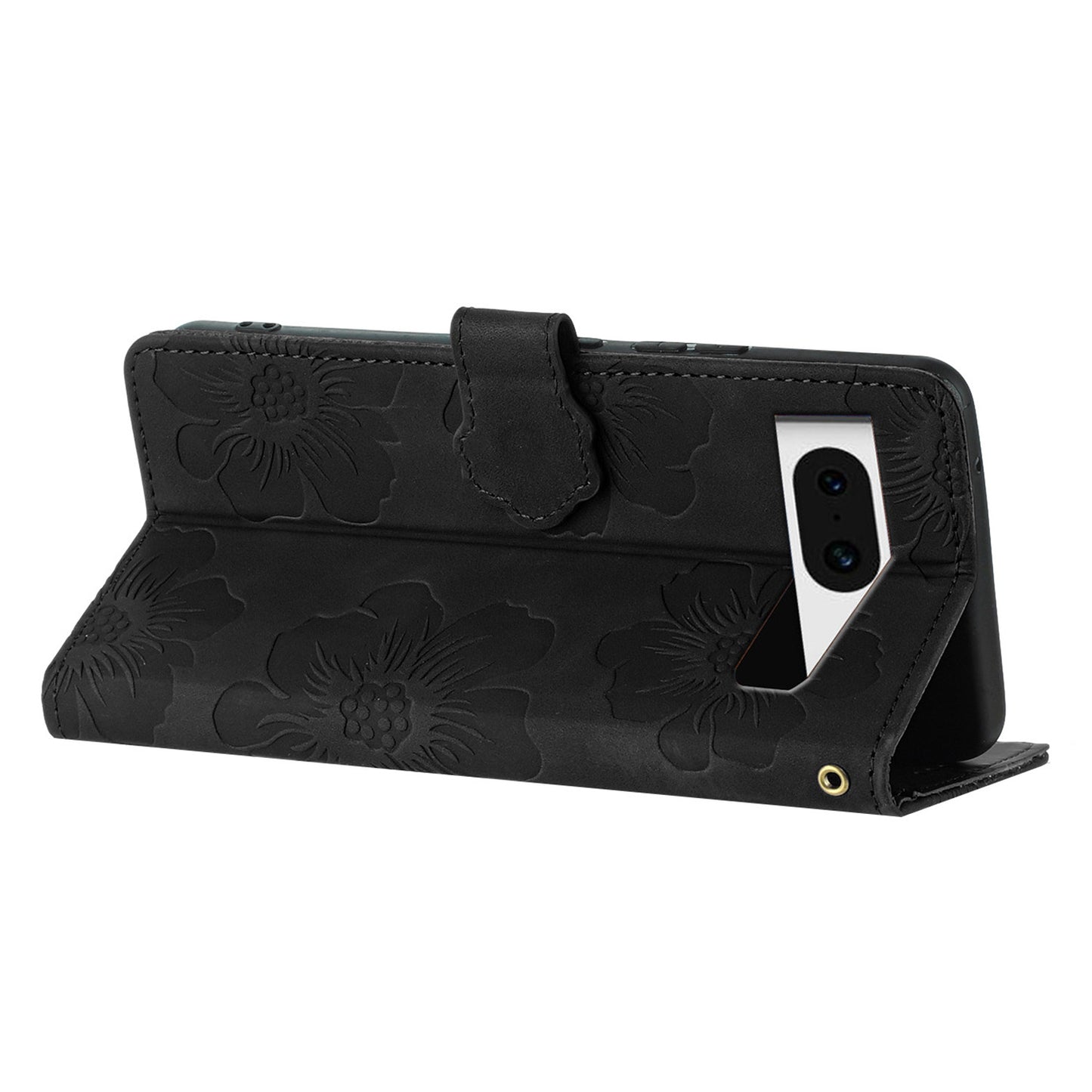 For Google Pixel 8 Flowers Imprint Leather Shell Flip Wallet Cover Phone Case with Stand