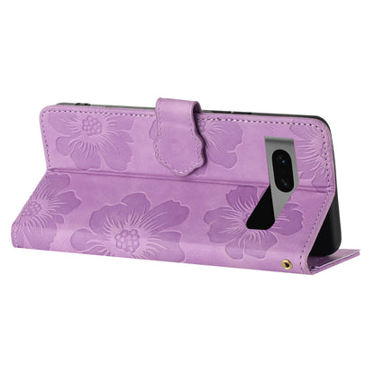 For Google Pixel 7 5G Flowers Imprint Leather Wallet Shell Flip Stand Protective Phone Case