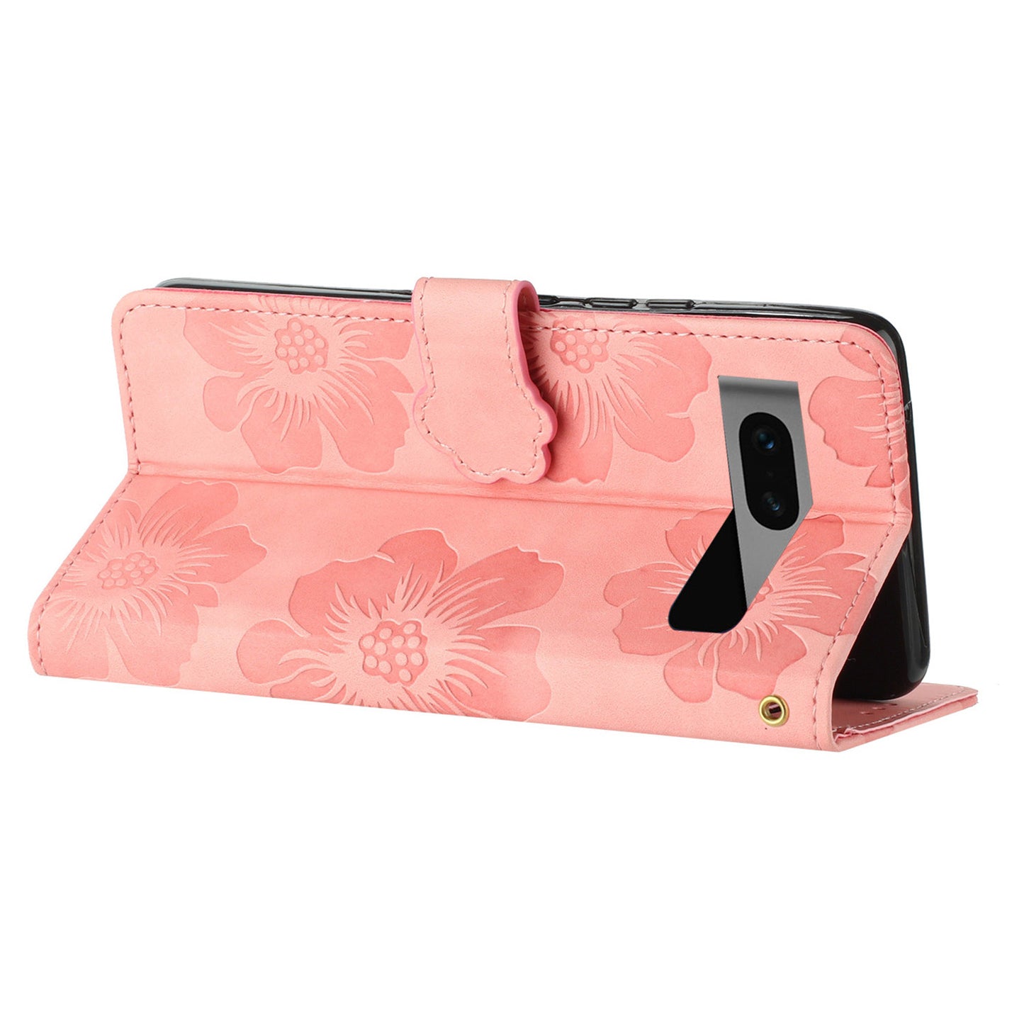 For Google Pixel 7 5G Flowers Imprint Leather Wallet Shell Flip Stand Protective Phone Case
