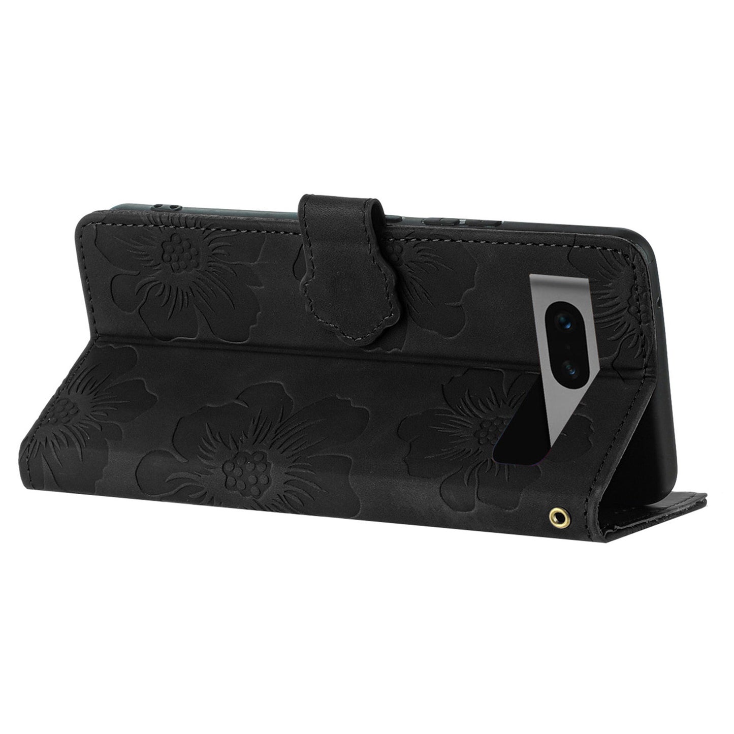 For Google Pixel 7 5G Flowers Imprint Leather Wallet Shell Flip Stand Protective Phone Case