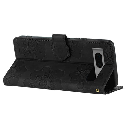 For Google Pixel 7 5G Flowers Imprint Leather Wallet Shell Flip Stand Protective Phone Case