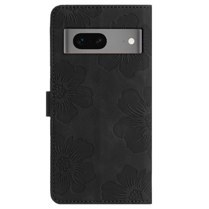 For Google Pixel 7 5G Flowers Imprint Leather Wallet Shell Flip Stand Protective Phone Case