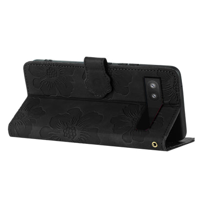 For Google Pixel 7a TPU+PU Leather Wallet Cover Stand Phone Shell Imprinted Flower Pattern Phone Case