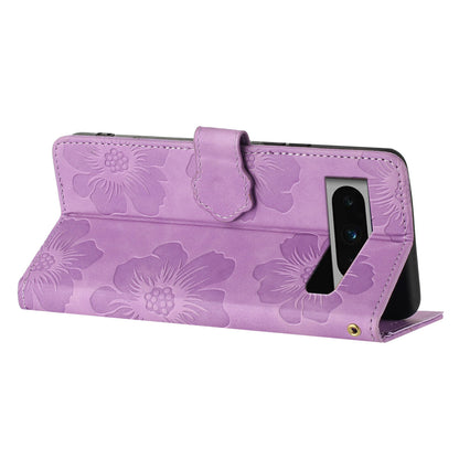 For Google Pixel 8 Pro Leather Wallet Full Protection Cover Flowers Imprint Stand Phone Case